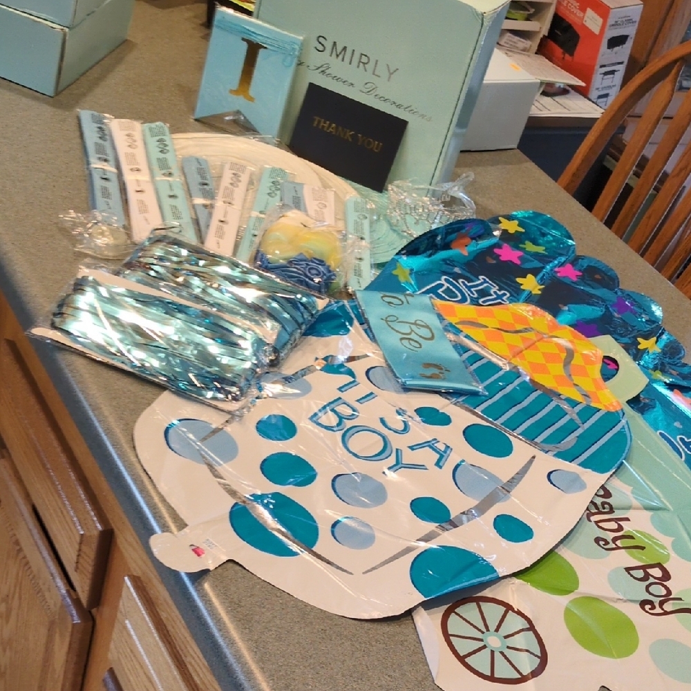 Baby Shower Decoration Set in Blue and White